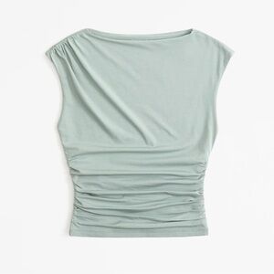 NWOT A&F Draped Slash Top, Sage green, size M